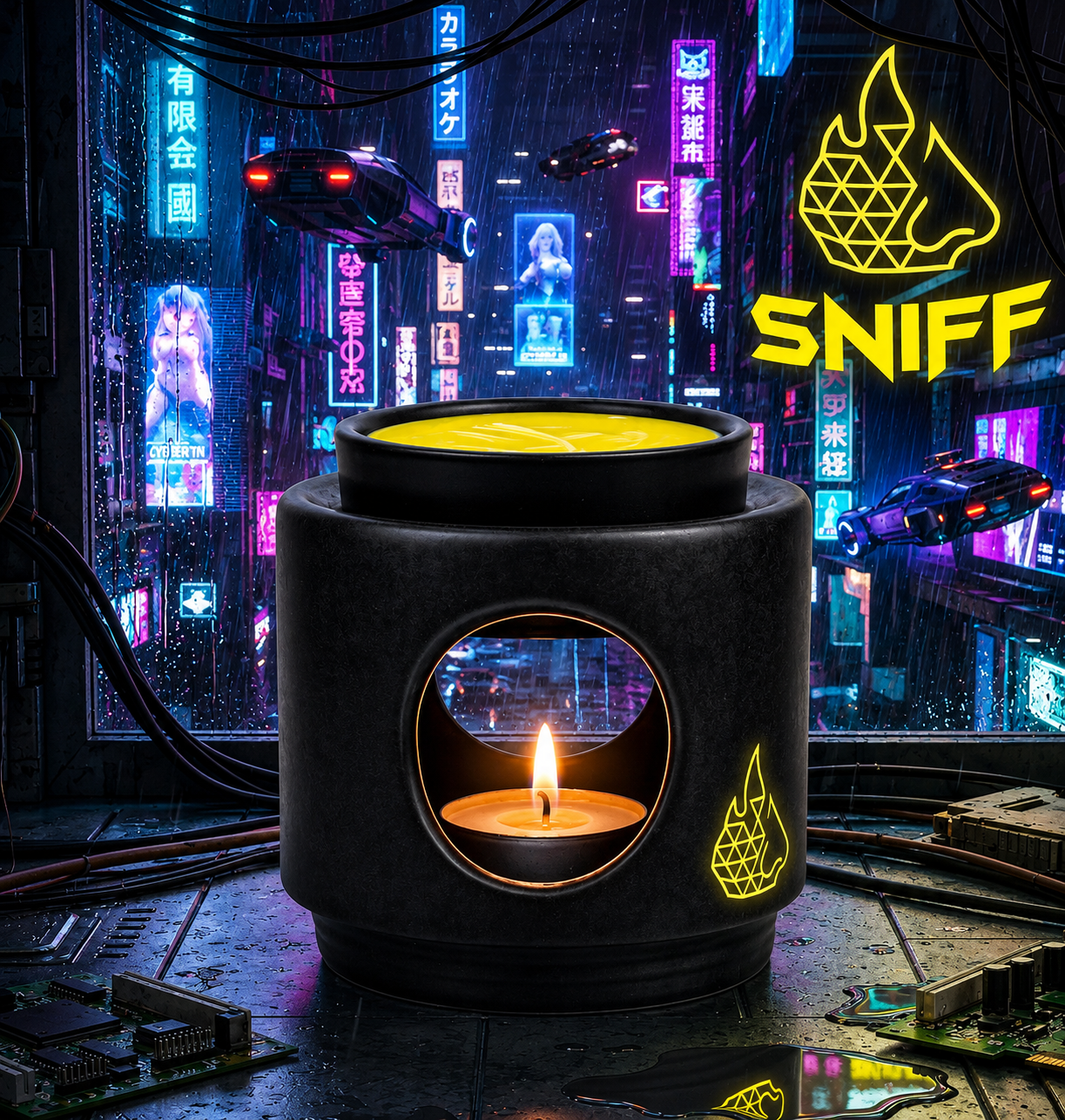 SNIFF Wax Burner — Cyber Noir Edition